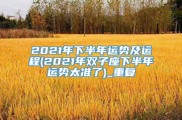 2021年下半年运势及运程(2021年双子座下半年运势太准了)_重复