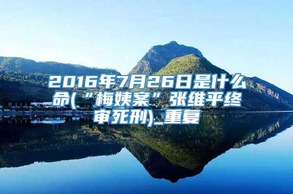 2016年7月26日是什么命(“梅姨案”张维平终审死刑)_重复