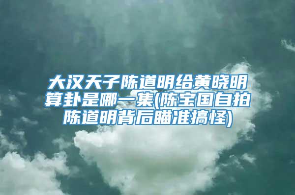 大汉天子陈道明给黄晓明算卦是哪一集(陈宝国自拍陈道明背后瞄准搞怪)