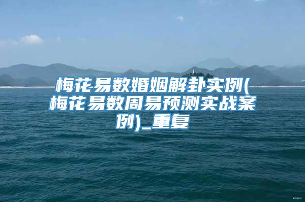 梅花易数婚姻解卦实例(梅花易数周易预测实战案例)_重复