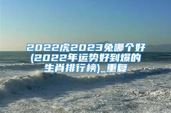 2022虎2023兔哪个好(2022年运势好到爆的生肖排行榜)_重复