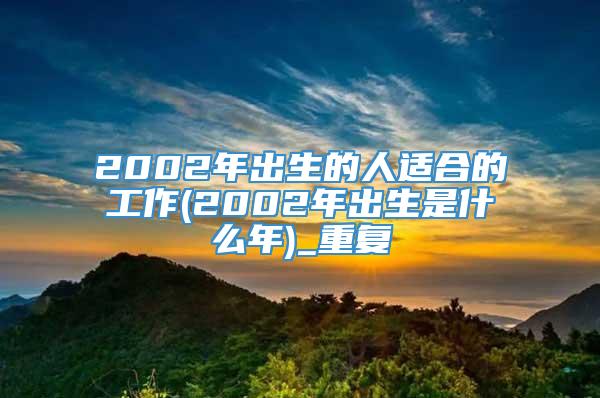 2002年出生的人适合的工作(2002年出生是什么年)_重复