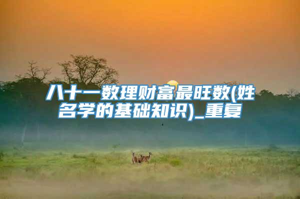 八十一数理财富最旺数(姓名学的基础知识)_重复