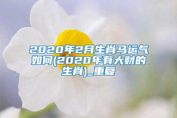 2020年2月生肖马运气如何(2020年有大财的生肖)_重复