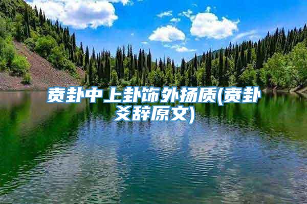 贲卦中上卦饰外扬质(贲卦爻辞原文)