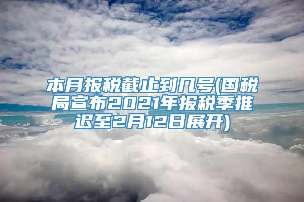 本月报税截止到几号(国税局宣布2021年报税季推迟至2月12日展开)