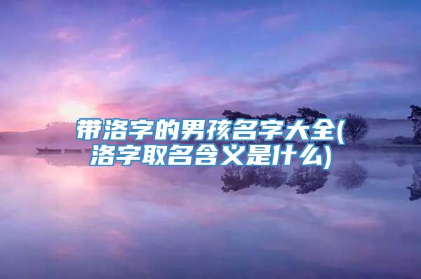 带洛字的男孩名字大全(洛字取名含义是什么)