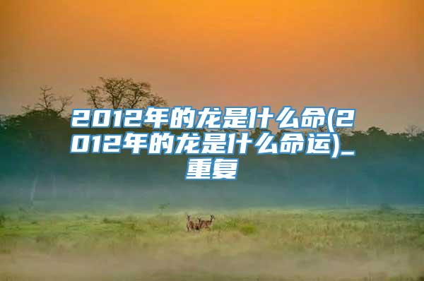 2012年的龙是什么命(2012年的龙是什么命运)_重复