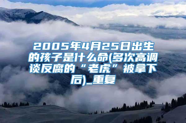 2005年4月25日出生的孩子是什么命(多次高调谈反腐的“老虎”被拿下后)_重复