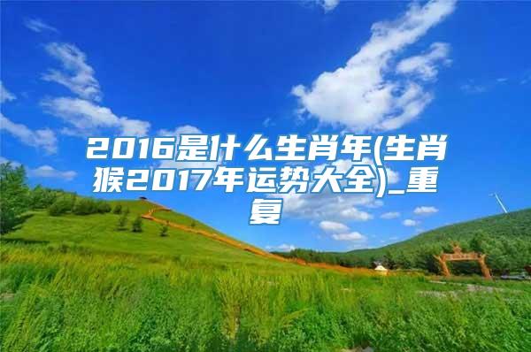 2016是什么生肖年(生肖猴2017年运势大全)_重复