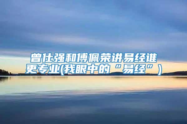 曾仕强和傅佩荣讲易经谁更专业(我眼中的“易经”)