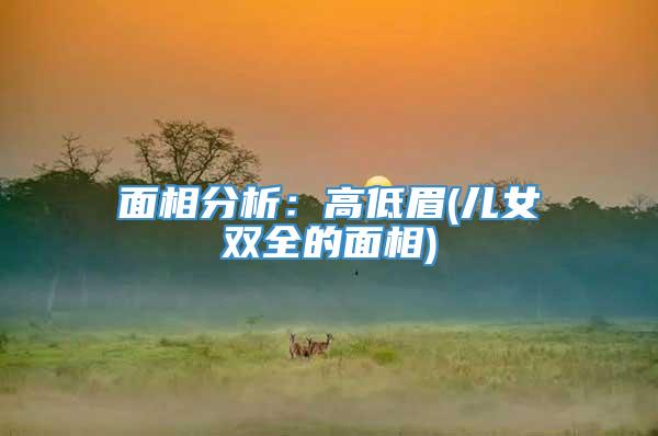 面相分析：高低眉(儿女双全的面相)