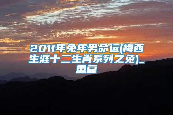 2011年兔年男命运(梅西生涯十二生肖系列之兔)_重复