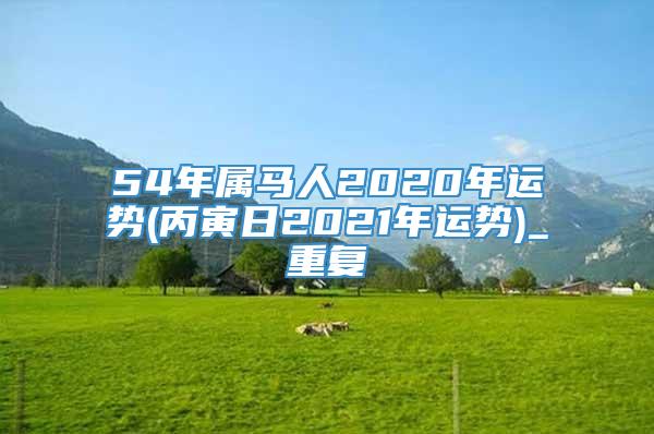 54年属马人2020年运势(丙寅日2021年运势)_重复