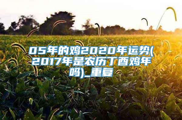 05年的鸡2020年运势(2017年是农历丁酉鸡年吗)_重复