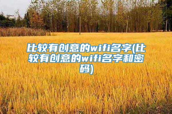 比较有创意的wifi名字(比较有创意的wifi名字和密码)