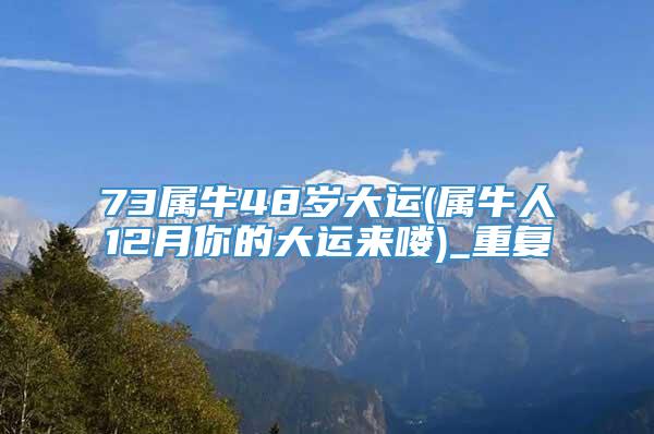73属牛48岁大运(属牛人12月你的大运来喽)_重复