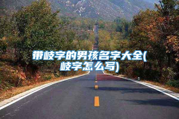 带岐字的男孩名字大全(岐字怎么写)