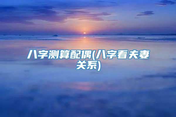 八字测算配偶(八字看夫妻关系)