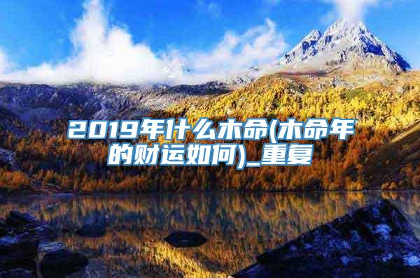 2019年什么木命(木命年的财运如何)_重复