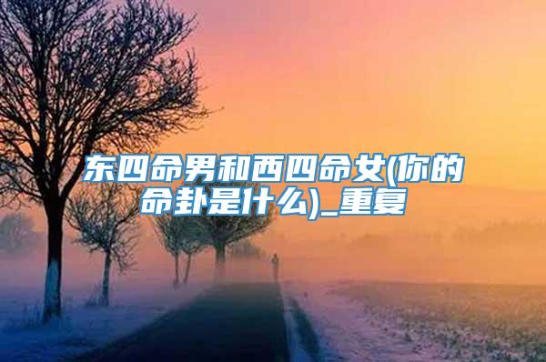 东四命男和西四命女(你的命卦是什么)_重复