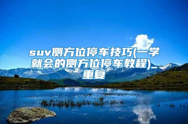 suv侧方位停车技巧(一学就会的侧方位停车教程)_重复