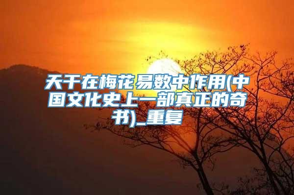 天干在梅花易数中作用(中国文化史上一部真正的奇书)_重复