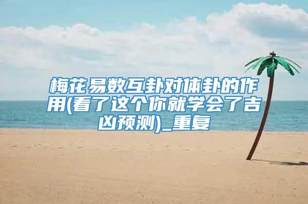 梅花易数互卦对体卦的作用(看了这个你就学会了吉凶预测)_重复