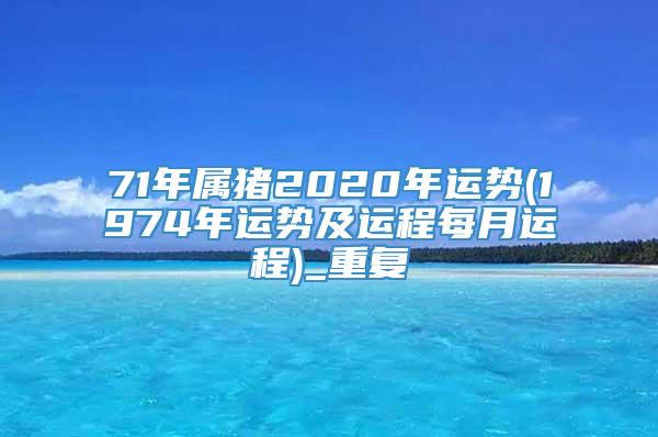 71年属猪2020年运势(1974年运势及运程每月运程)_重复