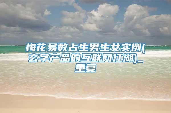 梅花易数占生男生女实例(玄学产品的互联网江湖)_重复