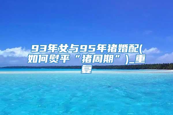 93年女与95年猪婚配(如何熨平“猪周期”)_重复