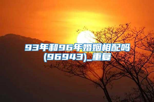 93年和96年婚姻相配吗(96943)_重复