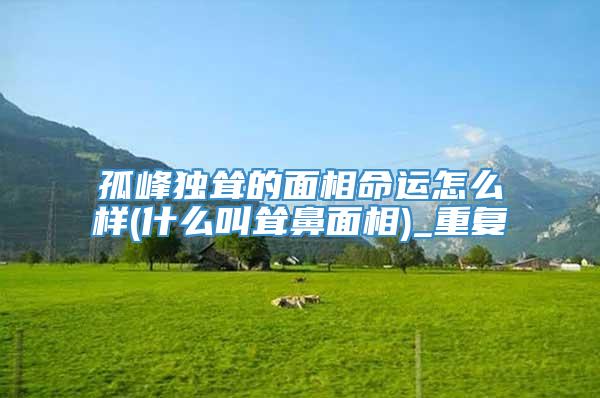 孤峰独耸的面相命运怎么样(什么叫耸鼻面相)_重复