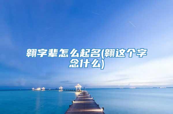 翱字辈怎么起名(翱这个字念什么)