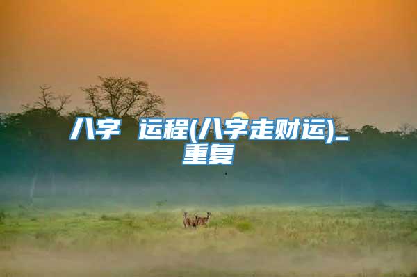 八字 运程(八字走财运)_重复