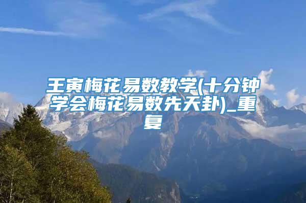 王寅梅花易数教学(十分钟学会梅花易数先天卦)_重复
