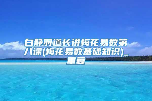 白静羽道长讲梅花易数第八课(梅花易数基础知识)_重复
