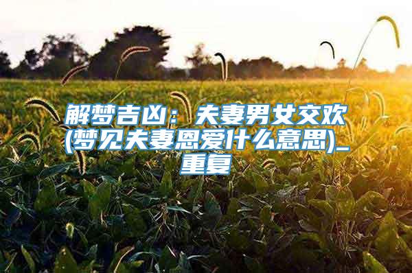 解梦吉凶：夫妻男女交欢(梦见夫妻恩爱什么意思)_重复