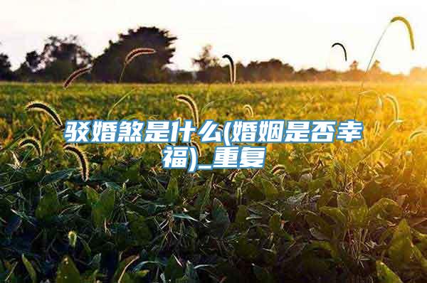 驳婚煞是什么(婚姻是否幸福)_重复
