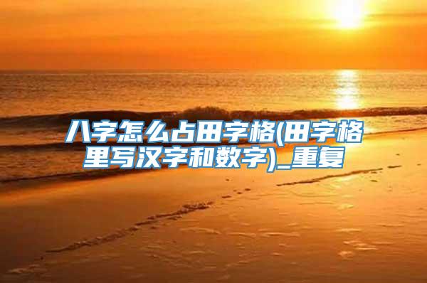 八字怎么占田字格(田字格里写汉字和数字)_重复