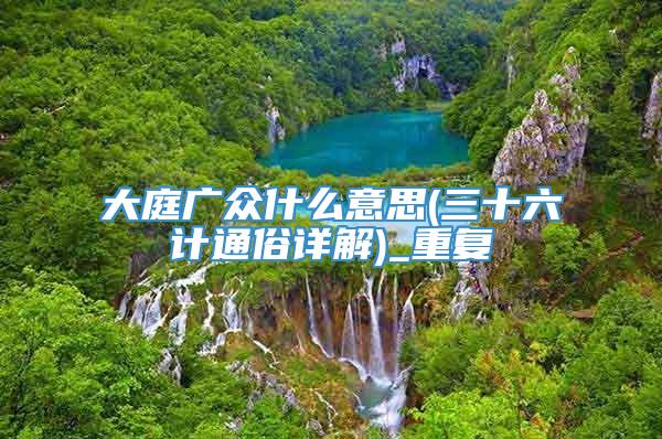 大庭广众什么意思(三十六计通俗详解)_重复