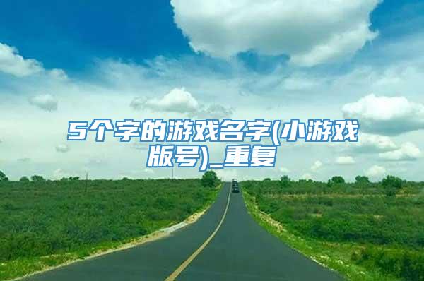 5个字的游戏名字(小游戏版号)_重复