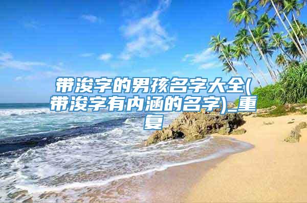 带浚字的男孩名字大全(带浚字有内涵的名字)_重复