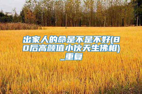 出家人的命是不是不好(80后高颜值小伙天生佛相)_重复