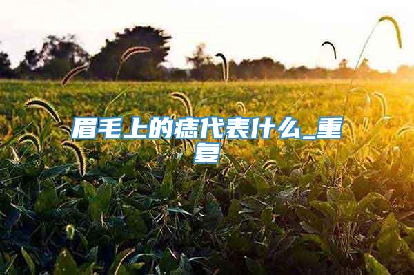 眉毛上的痣代表什么_重复