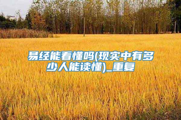 易经能看懂吗(现实中有多少人能读懂)_重复