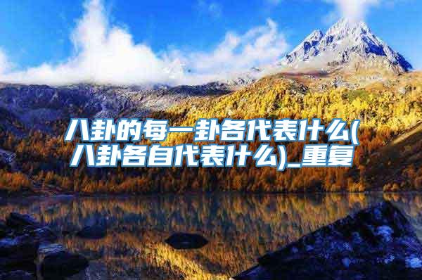 八卦的每一卦各代表什么(八卦各自代表什么)_重复