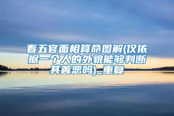看五官面相算命图解(仅依据一个人的外貌能够判断其善恶吗)_重复