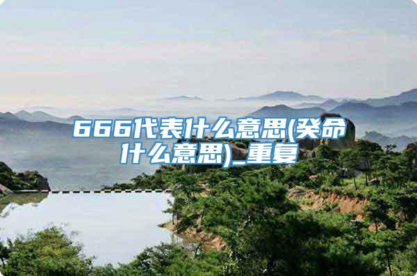 666代表什么意思(癸命什么意思)_重复