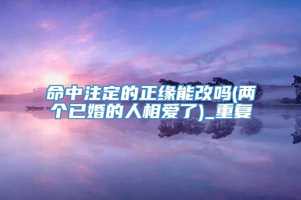 命中注定的正缘能改吗(两个已婚的人相爱了)_重复